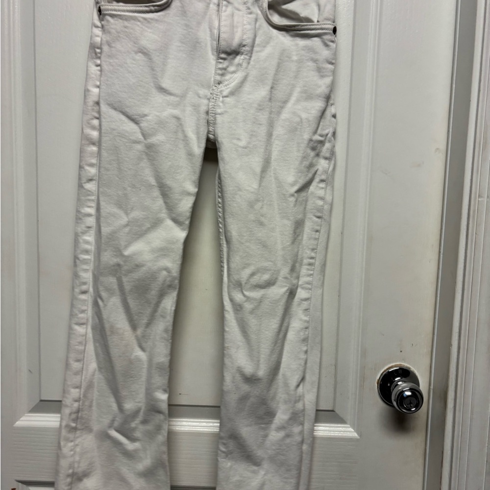 Zara Women's White Straight Leg Jeans